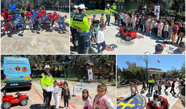 Gaziantep'te anaokulu öğrencilerine mobil trafik aracıyla eğitim verildi