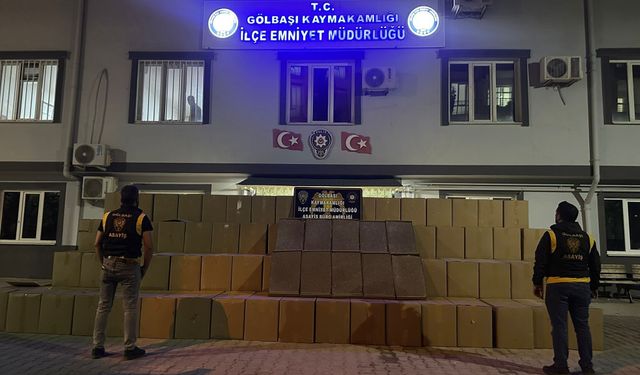 Gölbaşı’nda tırda 600 bin kaçak sigara ele geçirildi