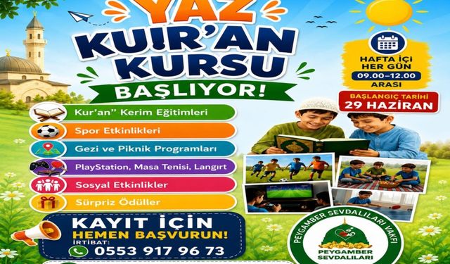 Kilis Peygamber Sevdalıları yaz Kur'an kurslarına hazır
