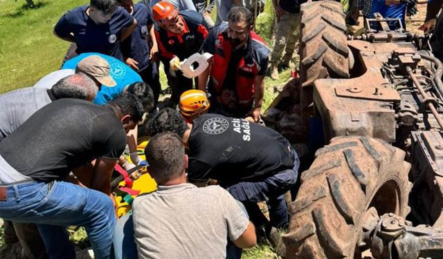 Siirt'te traktörün altında kalan sürücü ağır yaralandı