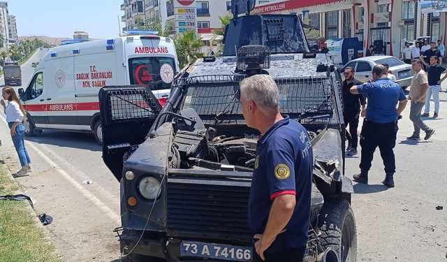 Cizre’de zırhlı araç takla attı, 2 polis memuru yaralandı