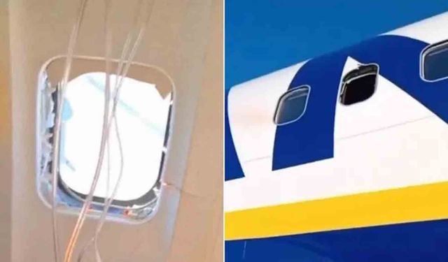Pencerenin ayrılmasıyla yolcu kısmen uçaktan dışarı savruldu