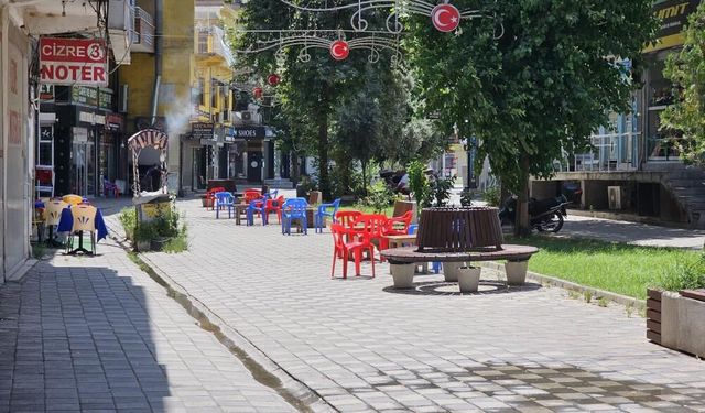 Cizre'de rekor sıcaklık: Caddeler bomboş kaldı