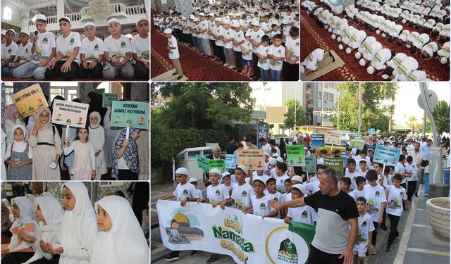 Cizre'de yüzlerce çocuk 'Hayat Namazla Güzeldir' mesajıyla yürüdü