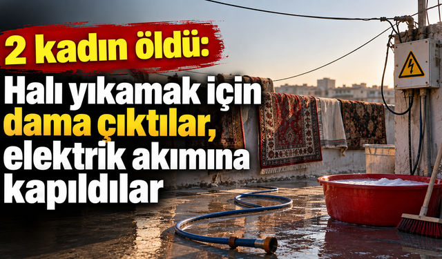 Halı yıkamak için dama çıktılar, elektrik akımına kapıldılar: 2 kadın öldü