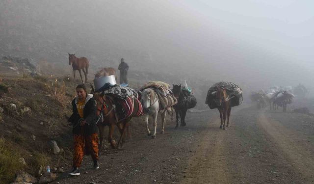 Soğuk etkisini gösterdi, göçerler yayladan ayrılmaya başladı