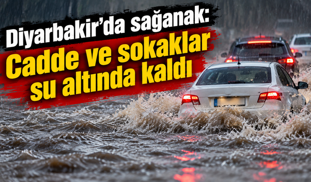 Diyarbakır'da sağanak: Cadde ve sokaklar su altında kaldı