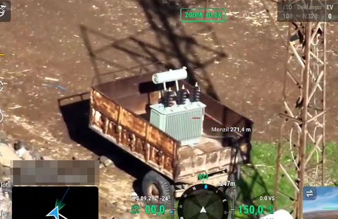 Mobil kaçak trafolar dronla görüntülendi