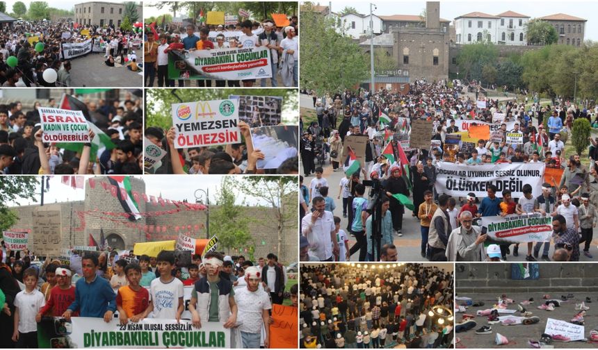 Diyarbakırlı çocuklardan anlamlı yürüyüş: İşte muhteşem kareler