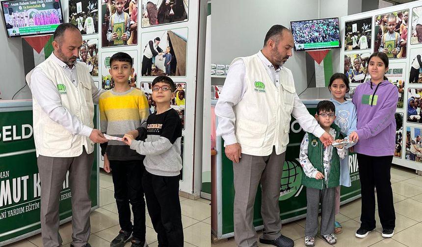 Batmanlı küçük kardeşlerden Gazze'ye anlamlı destek