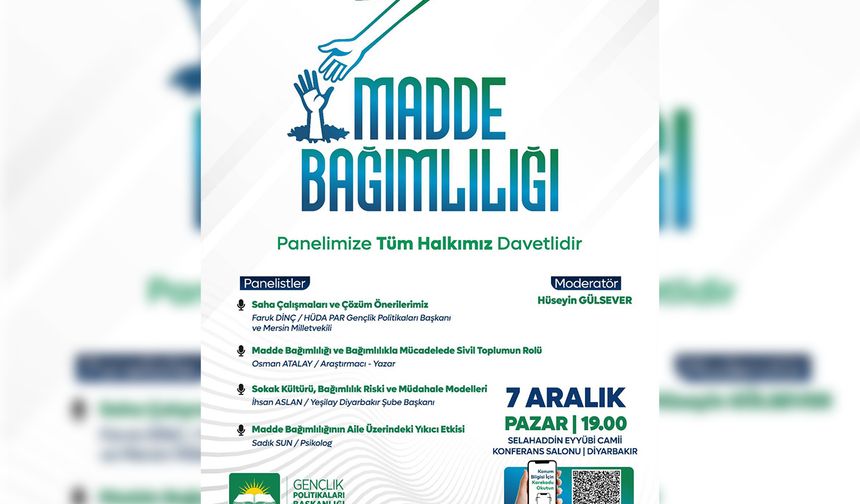 Hür Gençlik Diyarbakır'da Madde Bağımlılığı paneli yapacak