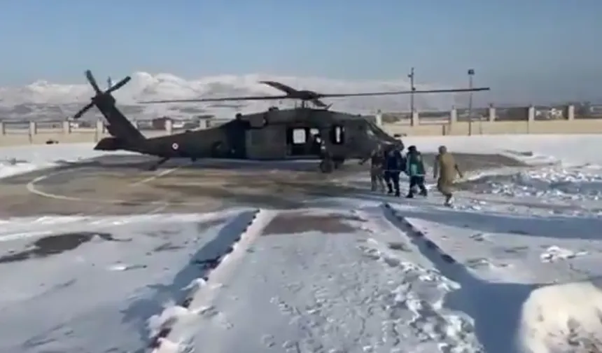Diyarbakır'da rahatsızlanan kadın jandarmaya ait helikopterle hastaneye ulaştırıldı