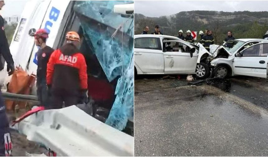 2 ilde peş peşe feci kazalar: 15 ölü, 31 yaralı