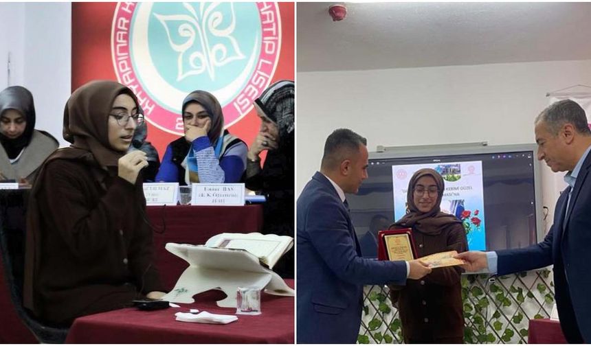 Dicleli lise öğrencisi Kur'an-ı Kerim'i Güzel Okuma Yarışmasında il 3'üncüsü oldu