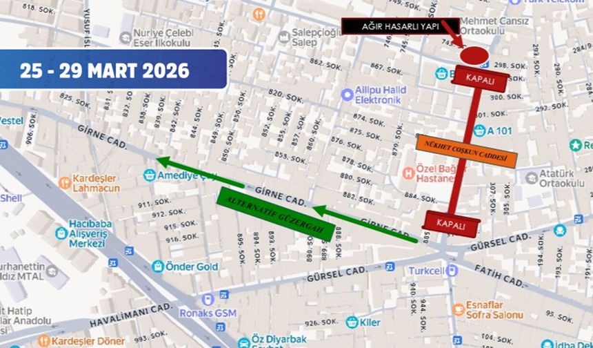 Diyarbakır'da 5 gün boyunca yol kapanacak: Sürücülere uyarı