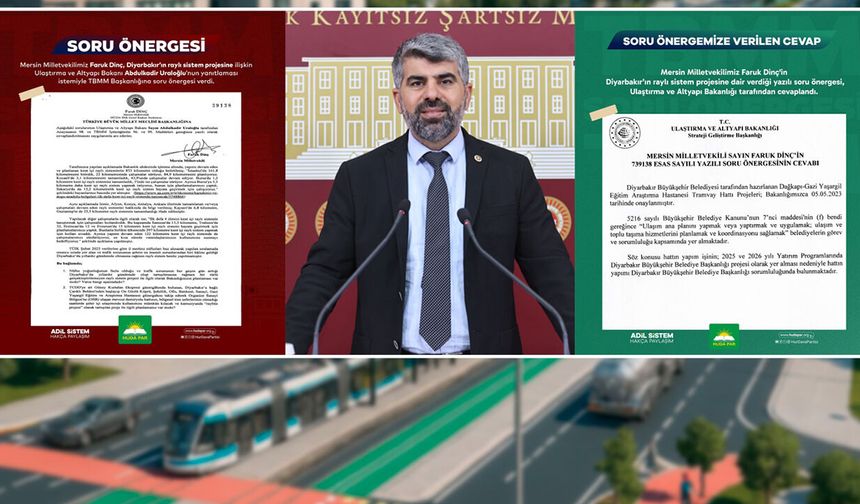 HÜDA PAR’ın Diyarbakır Raylı Sistem Projesine ilişkin soru önergesi yanıtlandı