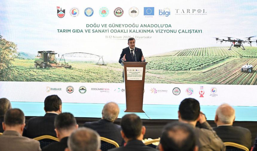 Cumhurbaşkanı Yardımcısı Yılmaz, Diyarbakır'da Tarım, Gıda ve Sanayi Odaklı Kalkınma Vizyonu Çalıştayı'nda konuştu