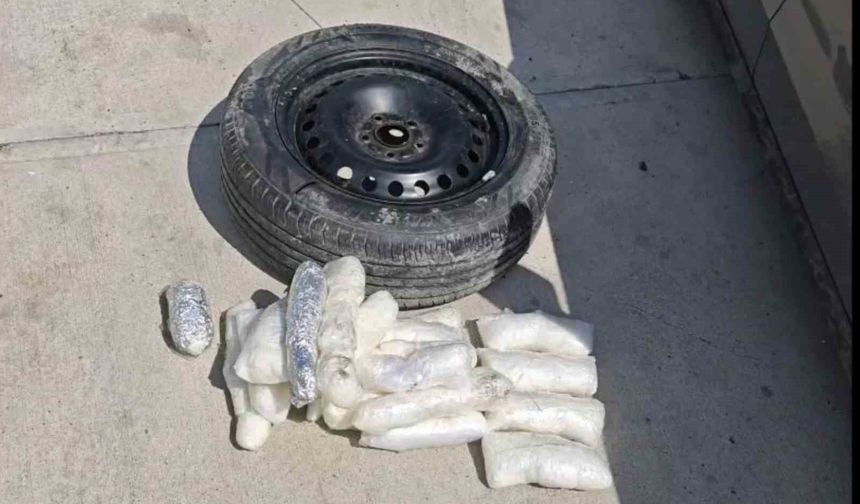 Yedek lastikten uyuşturucu çıktı