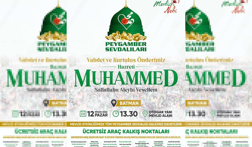 Batman'da Mevlid-i Nebi etkinliği düzenlenecek