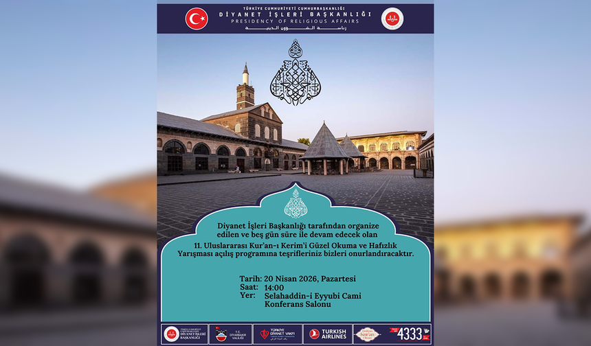 Diyarbakır’da Uluslararası Kur’an-ı Kerim Yarışması başlıyor