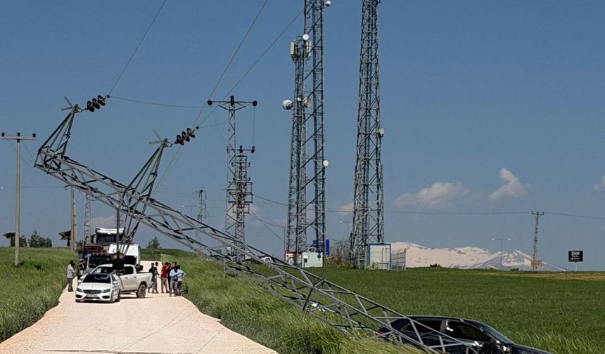 Kontrolden çıkan otomobil elektrik direğine çarptı