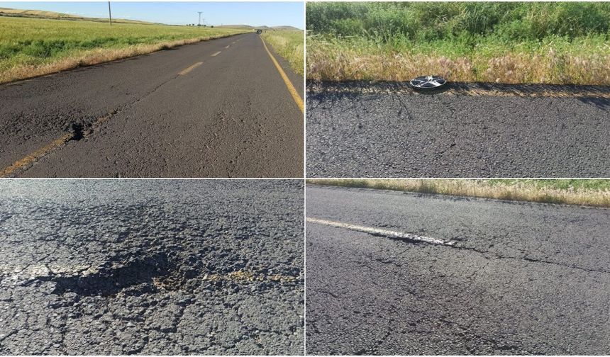 Diyarbakır'da yol çilesi: Çukura giren araçların lastikleri patladı