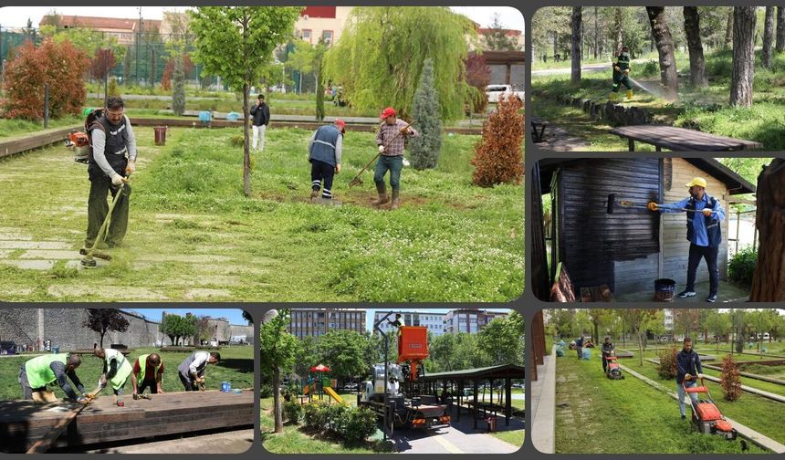 Diyarbakır'daki parklarda yaz hazırlığı başladı