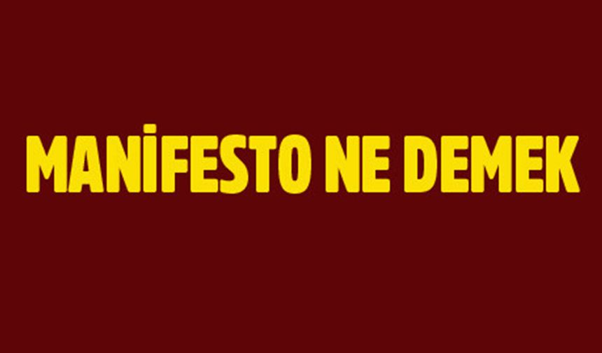 Manifesto ne anlama gelir? Kökeni nedir?