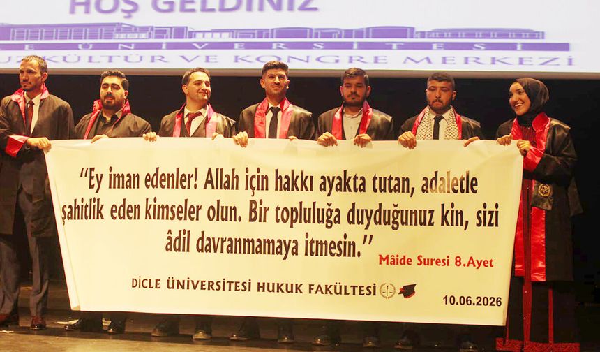 Dicle Üniversitesi Hukuk Fakültesi mezunlarından adalet vurgusu