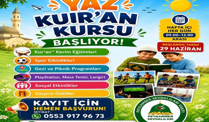 Kilis Peygamber Sevdalıları yaz Kur'an kurslarına hazır