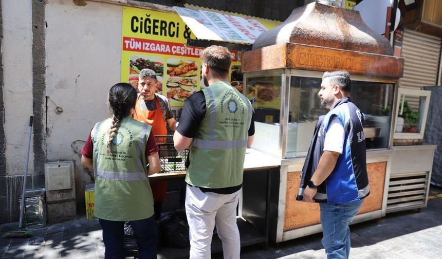 Sur’da kaldırım işgallerine yönelik denetim