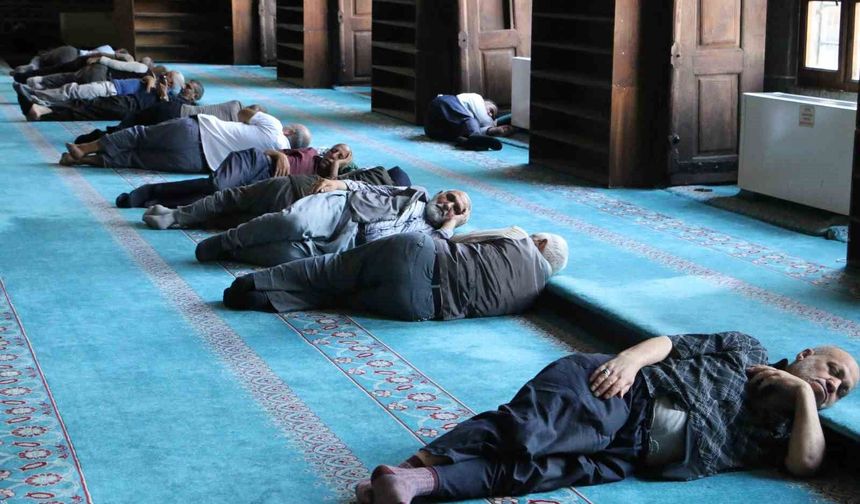 Diyarbakır'ı görmeye gelenler sıcaktan bunalarak camilere sığındı
