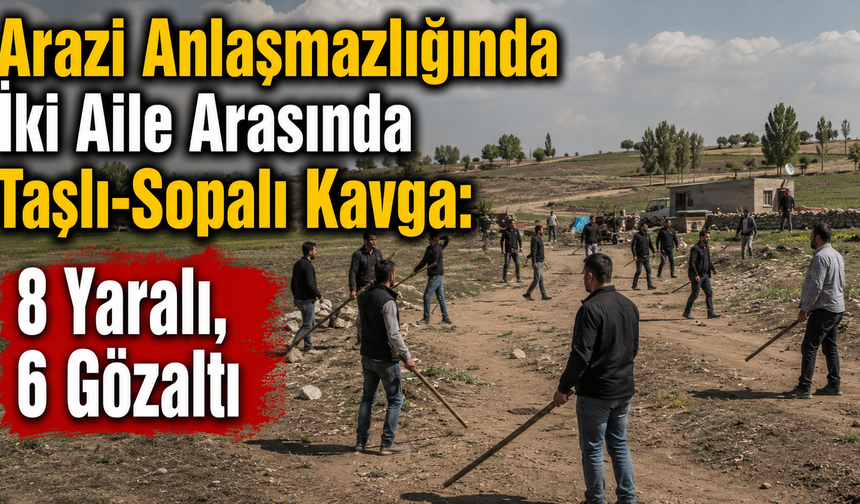 Arazi anlaşmazlığında iki aile arasında taşlı-sopalı kavga: 8 yaralı