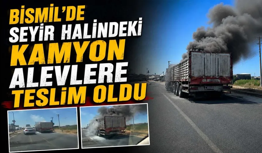 Diyarbakır'da seyir halindeki kamyon alevlere teslim oldu