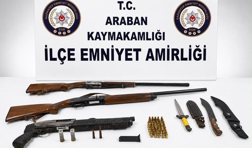 Gaziantep'te 3 adet ruhsatsız tüfek ele geçirildi: 1 gözaltı