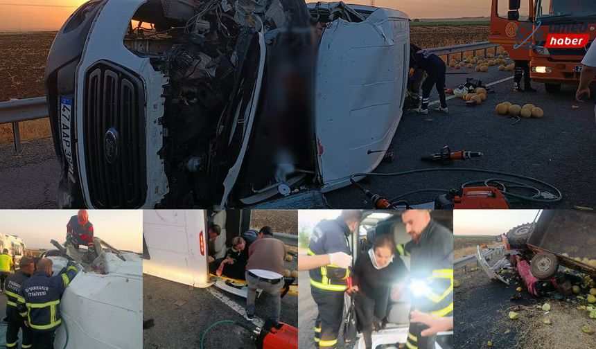 Diyarbakır'da 2 kişinin öldüğü kazadan kahreden görüntüler