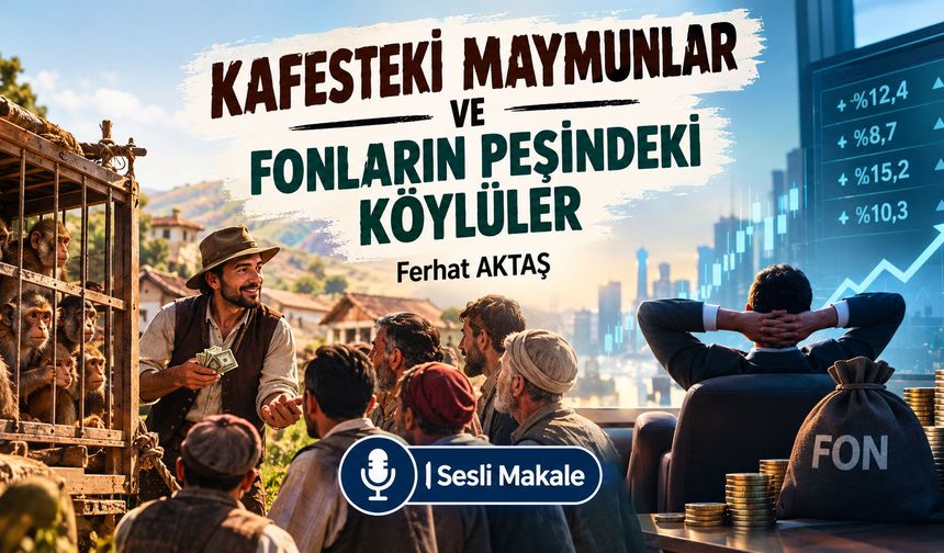 KAFESTEKİ MAYMUNLAR VE FONLARIN PEŞİNDEKİ KÖYLÜLER