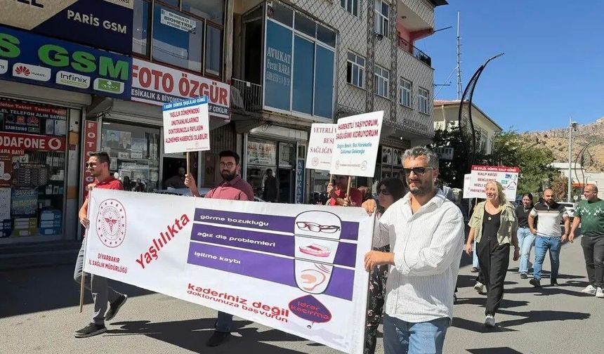 Diyarbakır'da obezite için yürüdüler