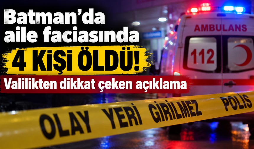 Batman'da aile faciasında 4 kişi öldü! Valilikten dikkat çeken açıklama