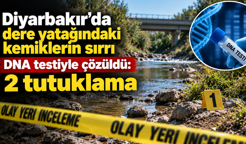 Diyarbakır'da dere yatağındaki kemiklerin sırrı DNA testiyle çözüldü: 2 tutuklama