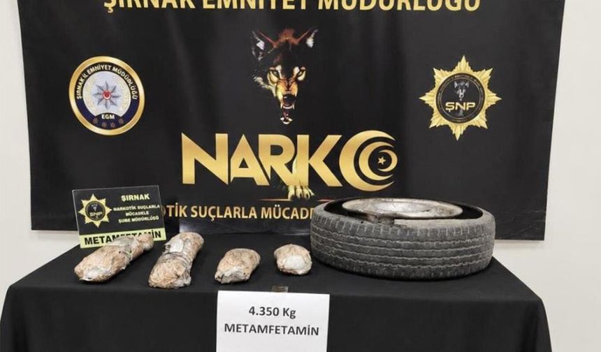 Cizre'de stepneye gizlenmiş metamfetamin ele geçirildi