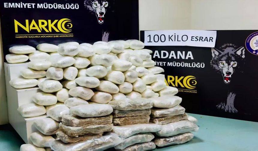 Adana'da 100 kilogram esrar ele geçirildi