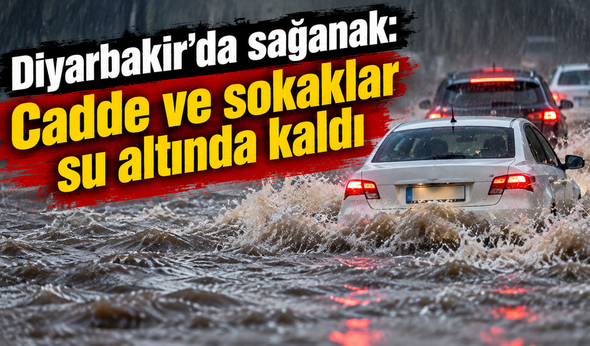 Diyarbakır'da sağanak: Cadde ve sokaklar su altında kaldı