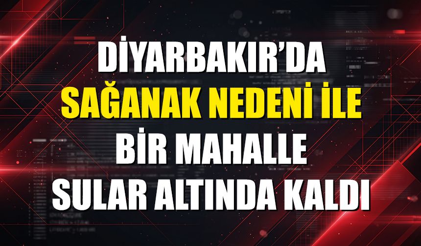 Diyarbakır'da bir mahalle sular altında kaldı