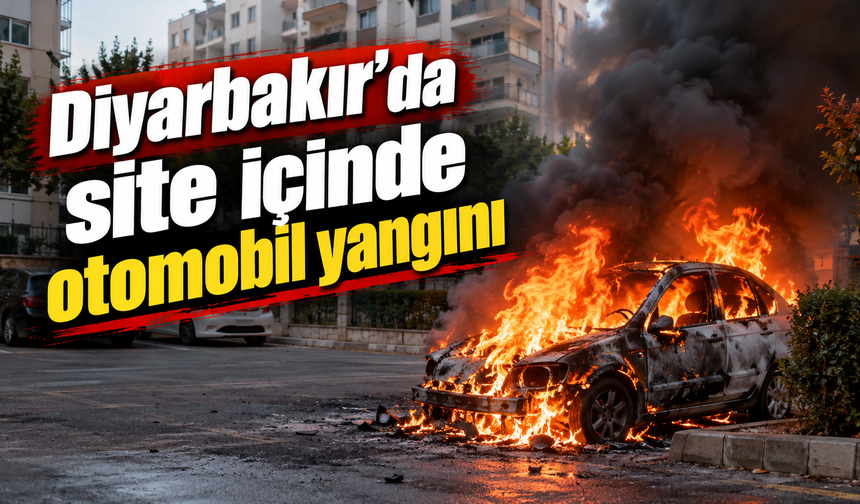 Diyarbakır'da site içinde otomobil yangını