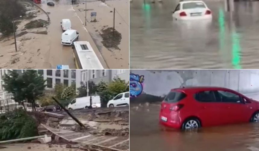 İstanbul'da sağanak hayatı felç etti: Cadde ve sokakları su bastı