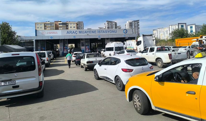 Diyarbakır'da araç muayene çilesi bitmiyor