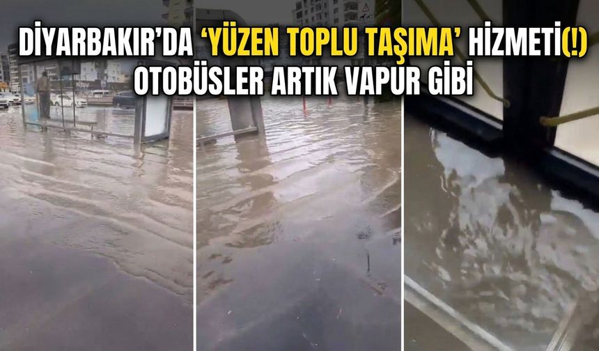 Diyarbakır'da "yüzen toplu taşıma" hizmeti(!) Otobüsler artık vapur gibi