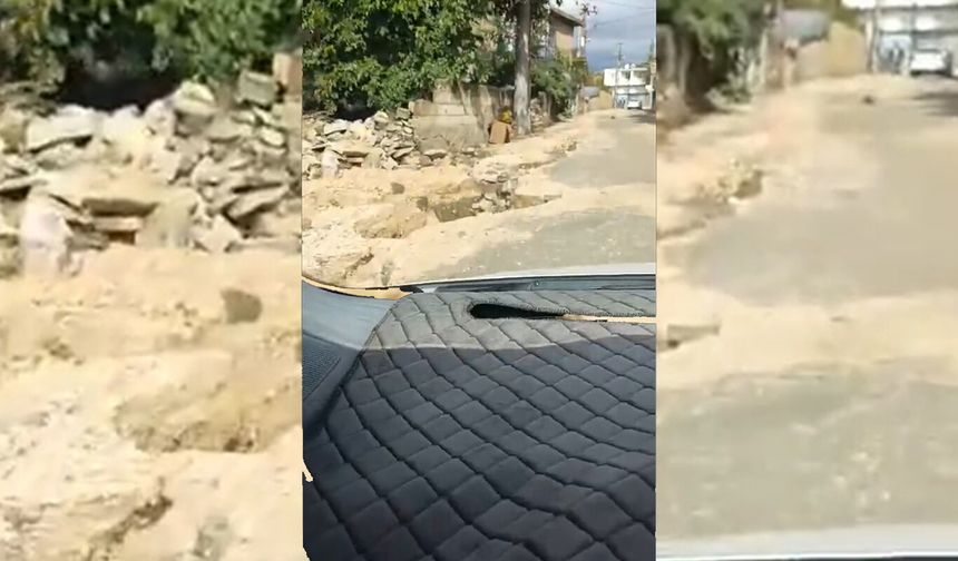 Diyarbakır'da yağış sonrası bozulan yol için yetkililere çağrı