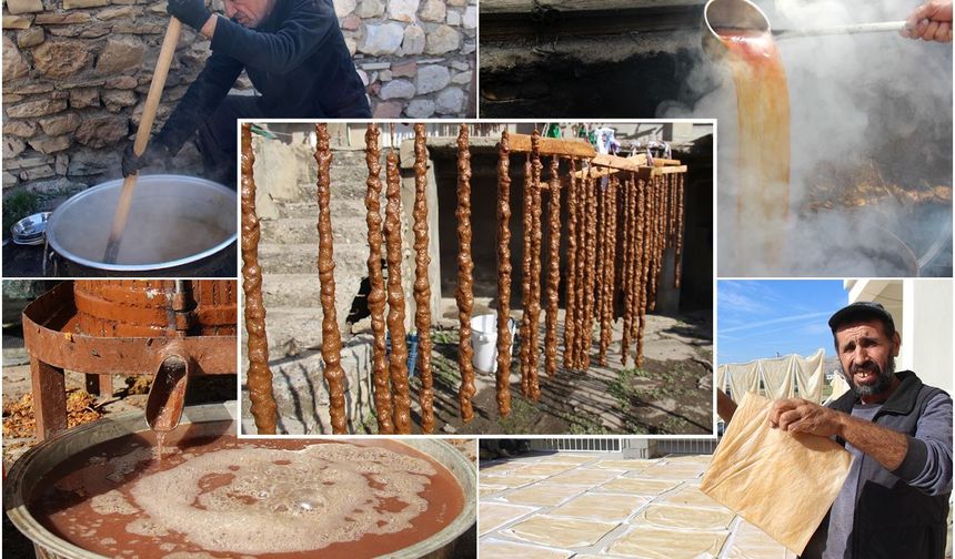 Yaklaşık 3000 yıllık geleneği sürdürüyorlar: Pestil, sucuk, kesme, pekmez...